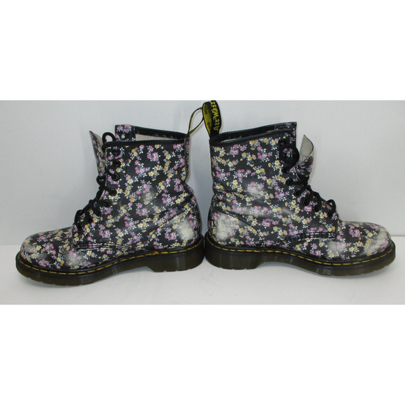 Dr. Doc Martens 1460 floral boots Style 11821 -WORN SPOTS- Ladies SIZE 7 - Picture 3 of 12